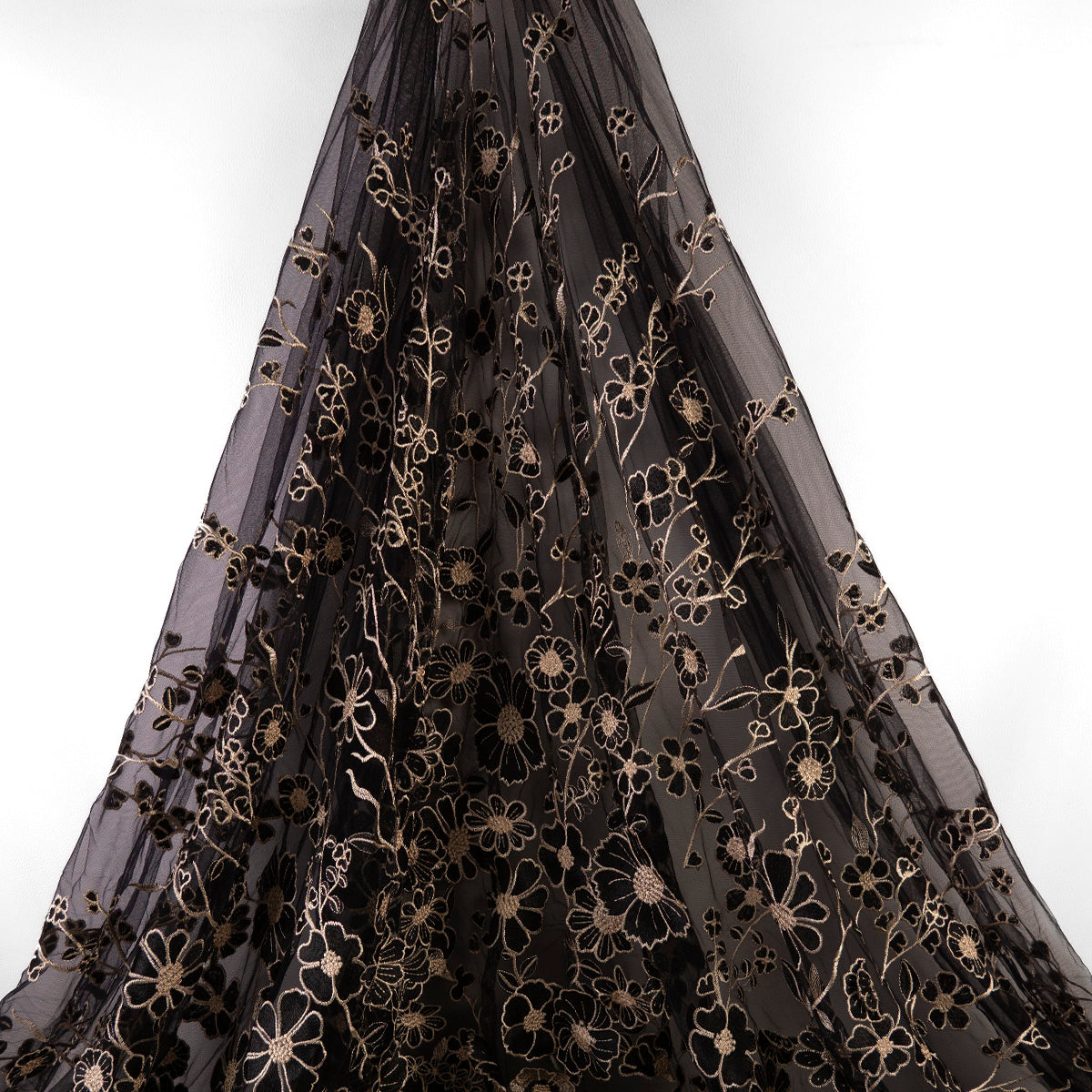 TUL MARNI NEGRO METEORITO FLORAL EN 3D