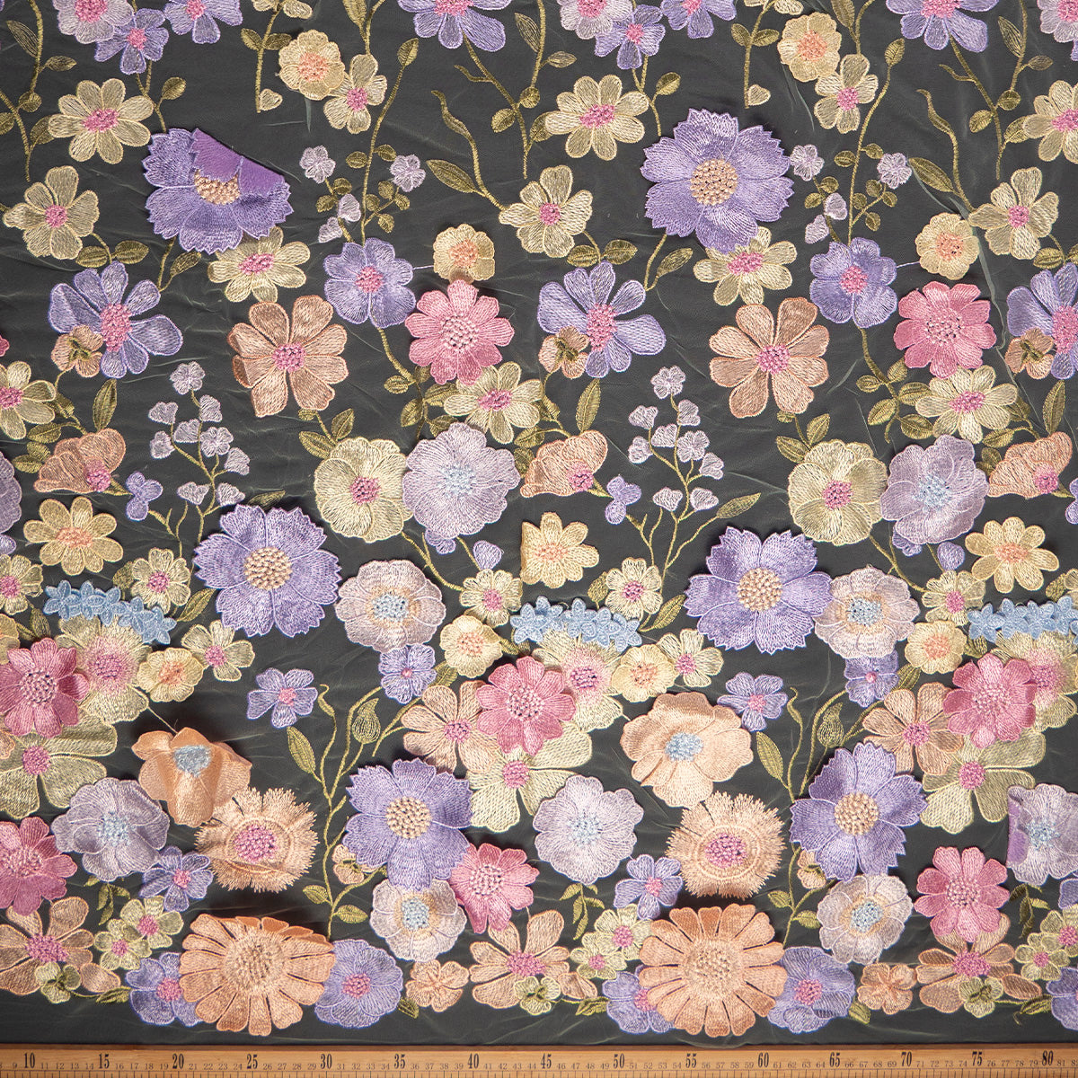 TUL MARNI VERDE AGUA LILY FLORES PASTEL EN 3D