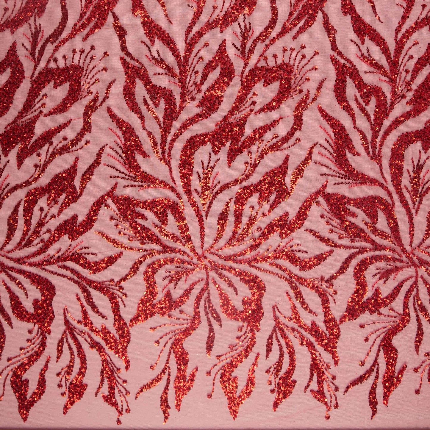 TUL GALLIANO ROJO SCARLATA FLORES