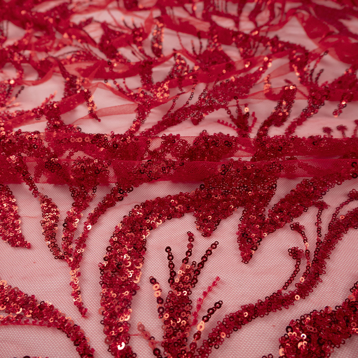 TUL GALLIANO ROJO SCARLATA FLORES