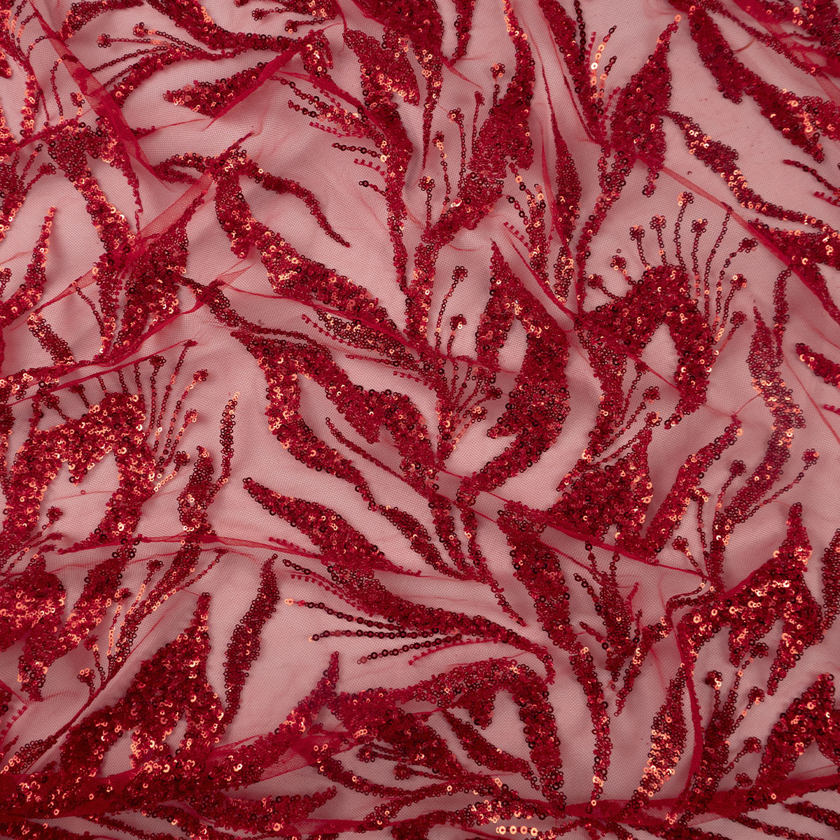 TUL GALLIANO ROJO SCARLATA FLORES