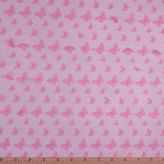 TUL GALLIANO ROSA FAIRY TALE MARIPOSAS 3D