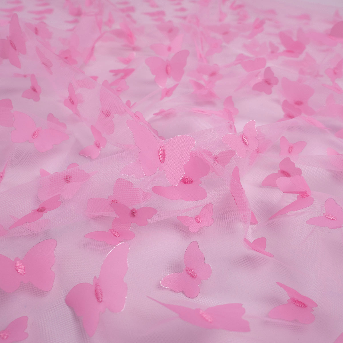 TUL GALLIANO ROSA FAIRY TALE MARIPOSAS 3D