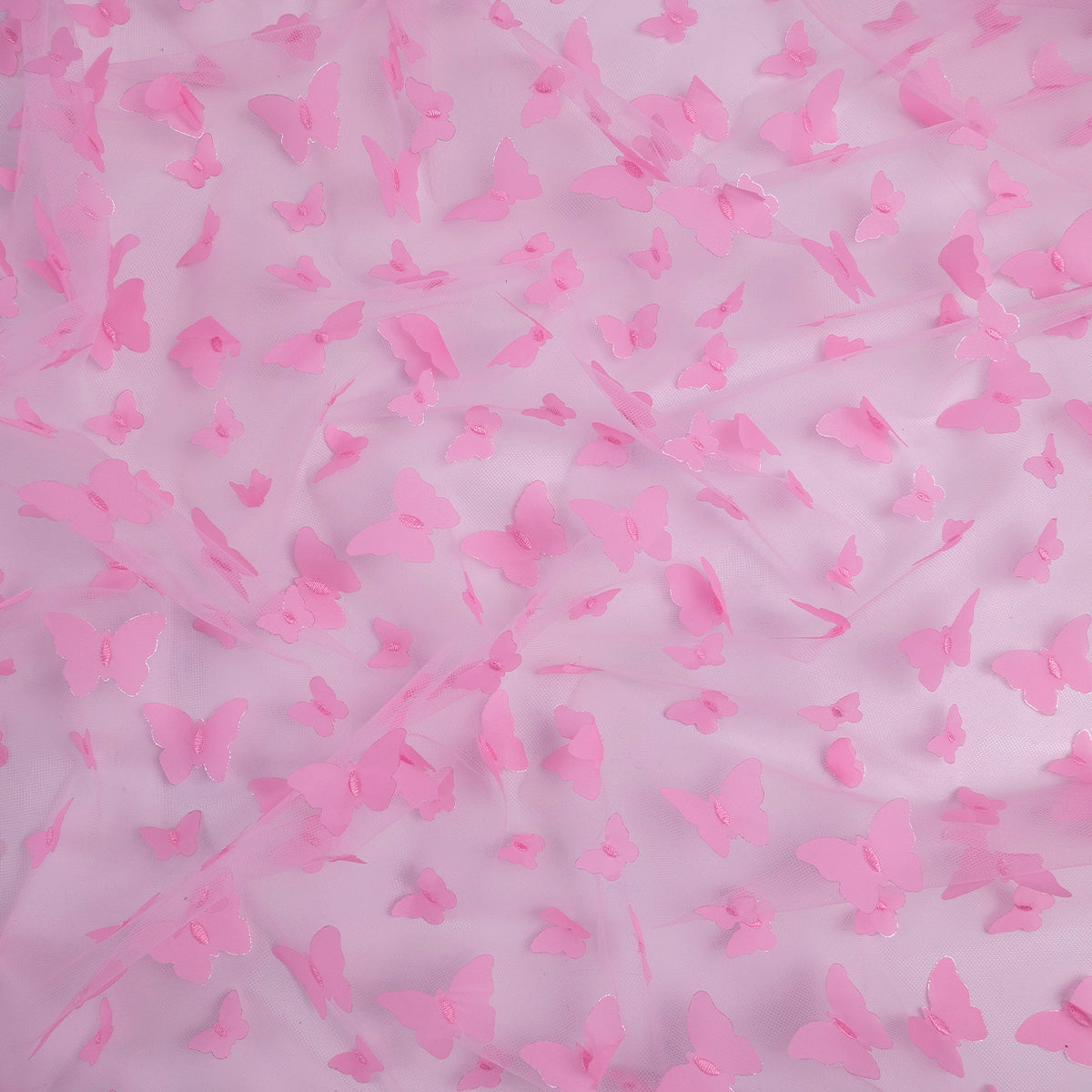 TUL GALLIANO ROSA FAIRY TALE MARIPOSAS 3D