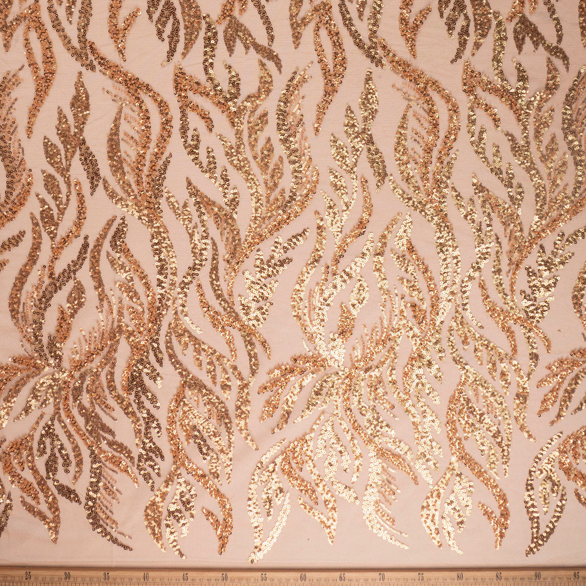 TUL GALLIANO BEIGE SPONGE HOJAS