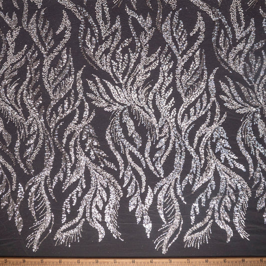 TUL GALLIANO BLANCO BRILLANTE CASCADA