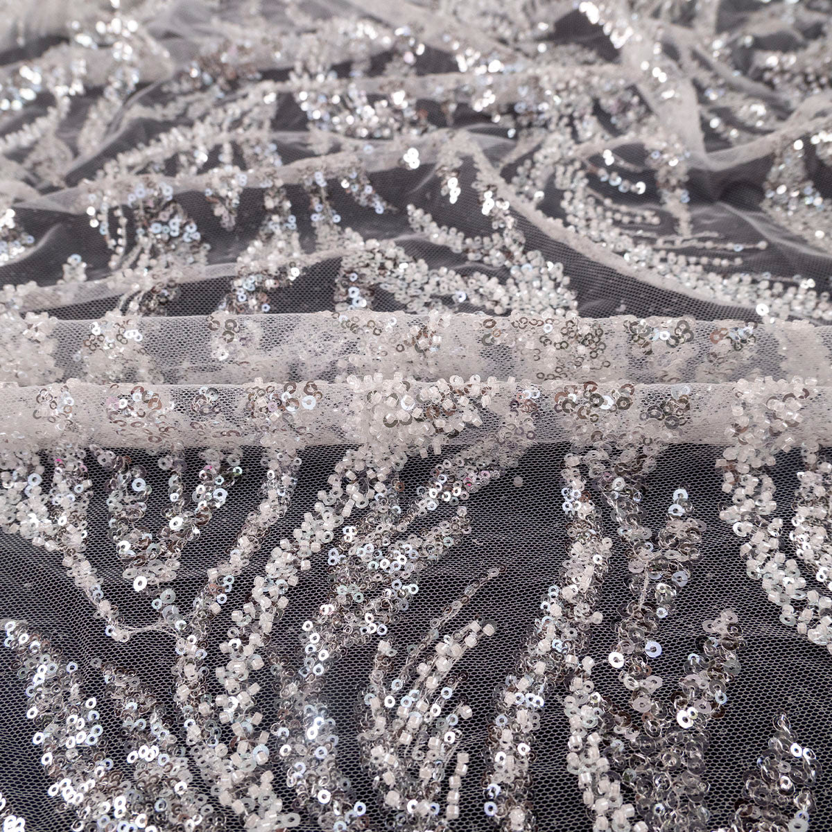 TUL GALLIANO BLANCO BRILLANTE CASCADA