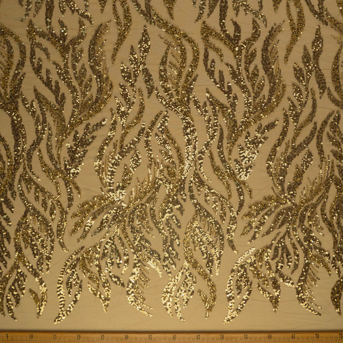 TUL GALLIANO VERDE OLIVA MARRON HOJAS