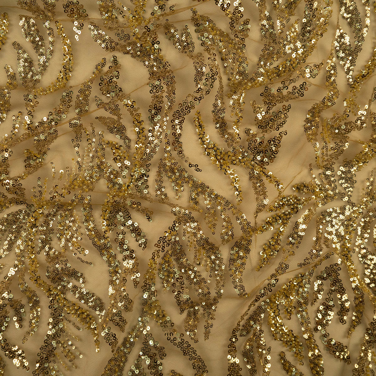 TUL GALLIANO VERDE OLIVA MARRON HOJAS