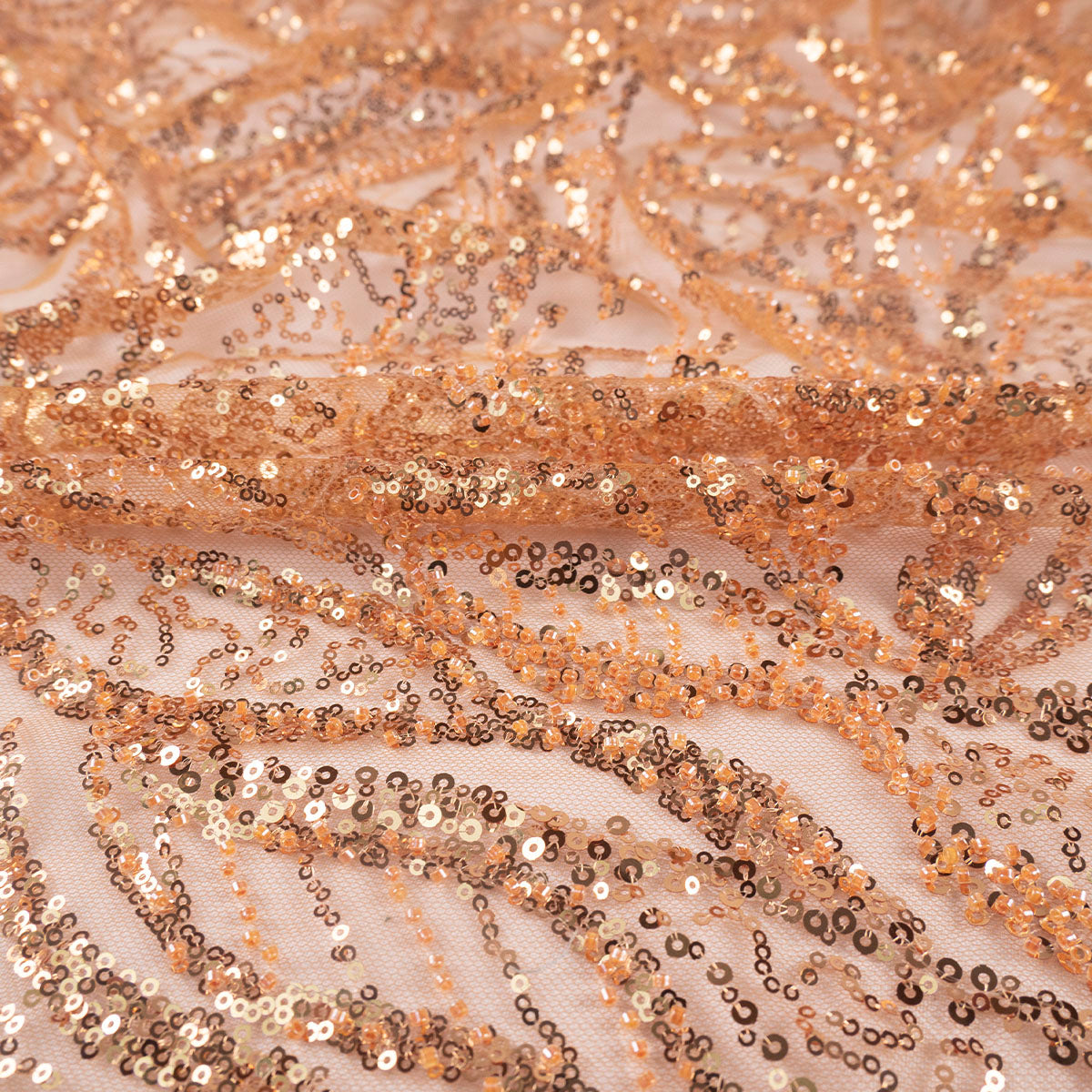 TUL GALLIANO BEIGE SPONGE LENTEJUELAS DORADAS