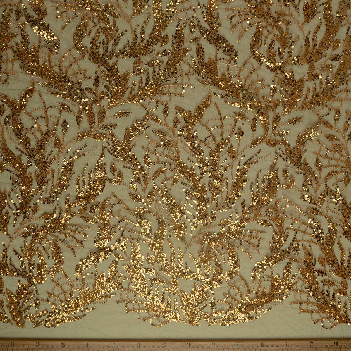 TUL GALLIANO CAMEL SEMILLAS HOJAS DORADAS