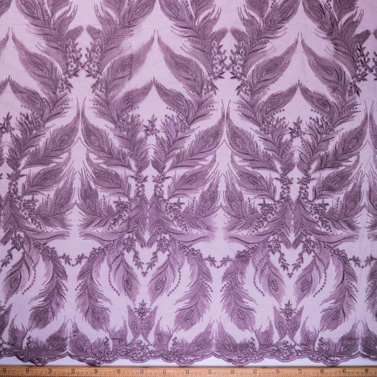 TUL GALLIANO PURPURA ARGYLE PLUMAS