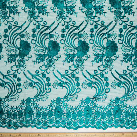 TUL SOPHIA VERDE PINO PONDEROSA CON FLORES