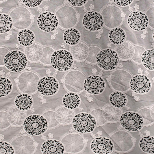 GUIPIURE PROENZA BLANCO BRILLANTE GEOMETRICO