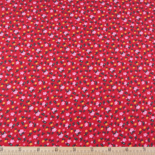 MICRO TWILL ESTAMPADO BORDO CORDOBES FLORAL
