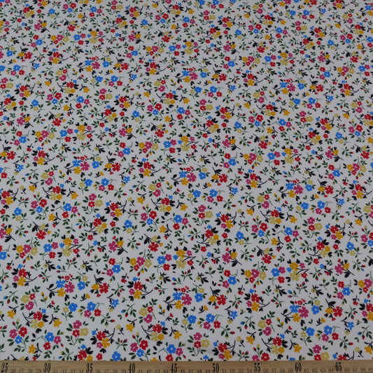 MICRO TWILL ESTAMPADO BLANCO BRILLANTE FLORAL