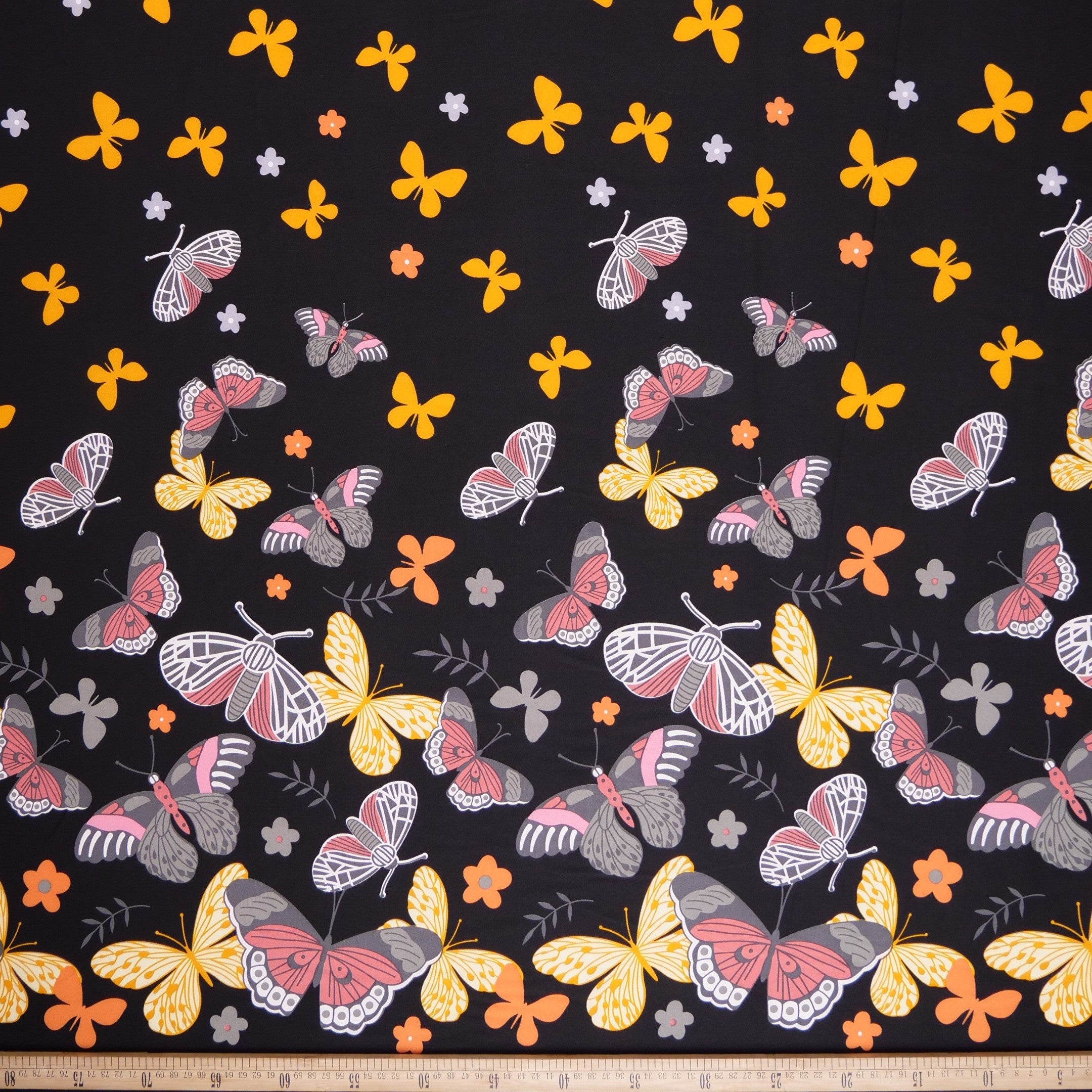 MICRO FOURWAY ESTAMPADO NEGRO METEORITO CON MARIPOSAS DE COLORES ...