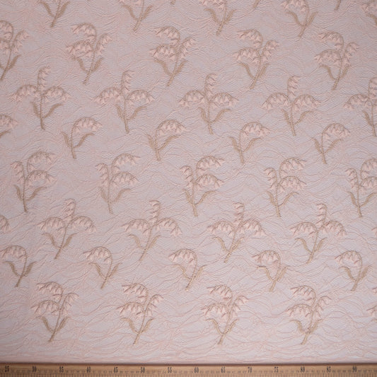 ENCAJE BORDADO ROSA MISTY CON HOJAS