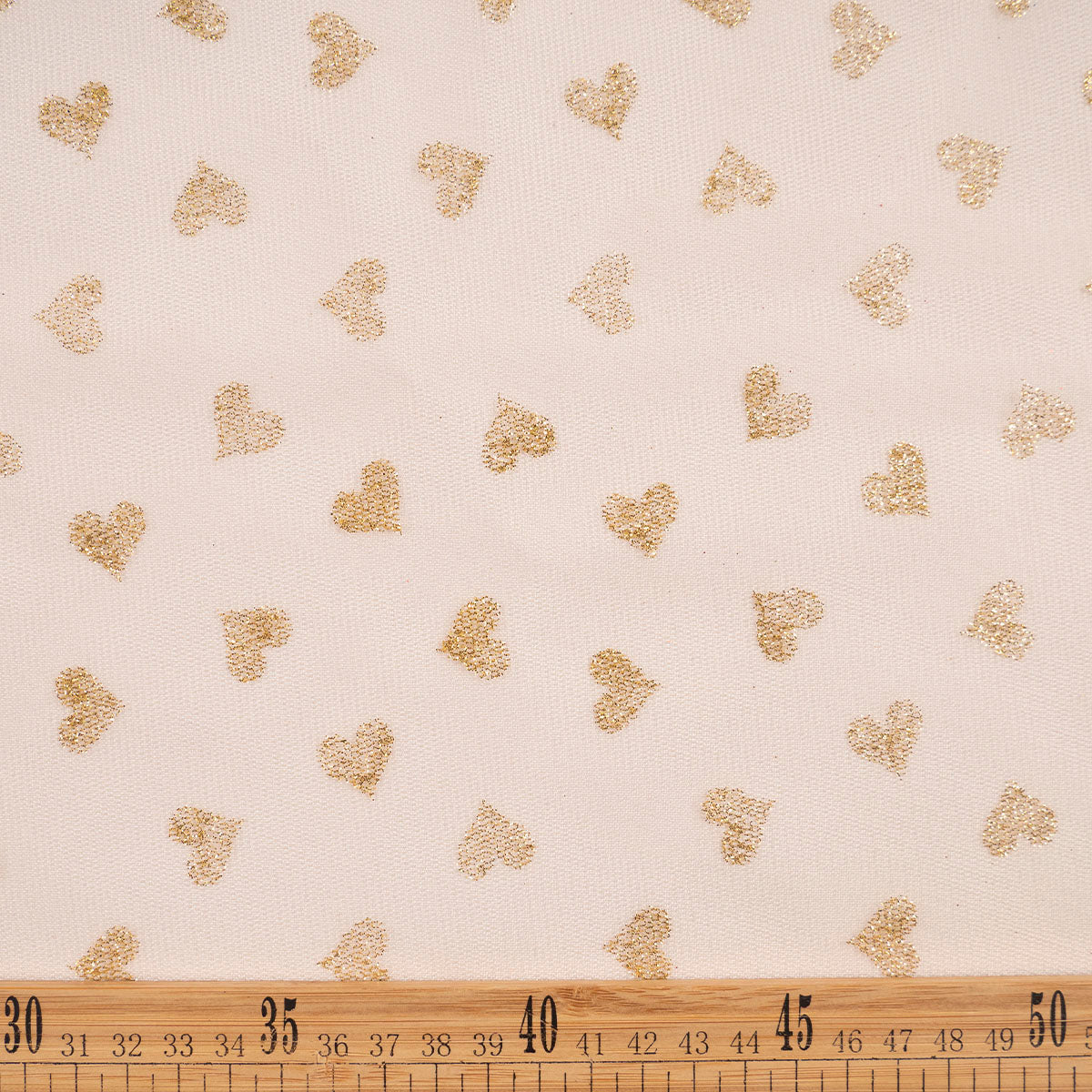 TUL GLITTER CORAZONES CAMEL CARAMELO