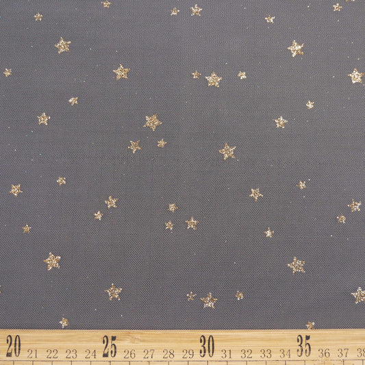 TUL GLITTER ESTRELLAS CAMEL CARAMELO