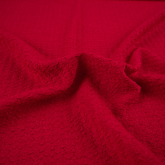 CREPE DRAPE ROJO CHINO TEXTURADO CON ONDAS