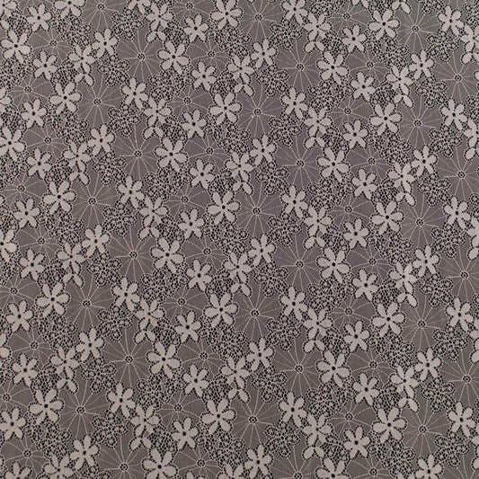 MICRO CHANTILLY BEIGE ANGORA CON FLORES DELICADAS