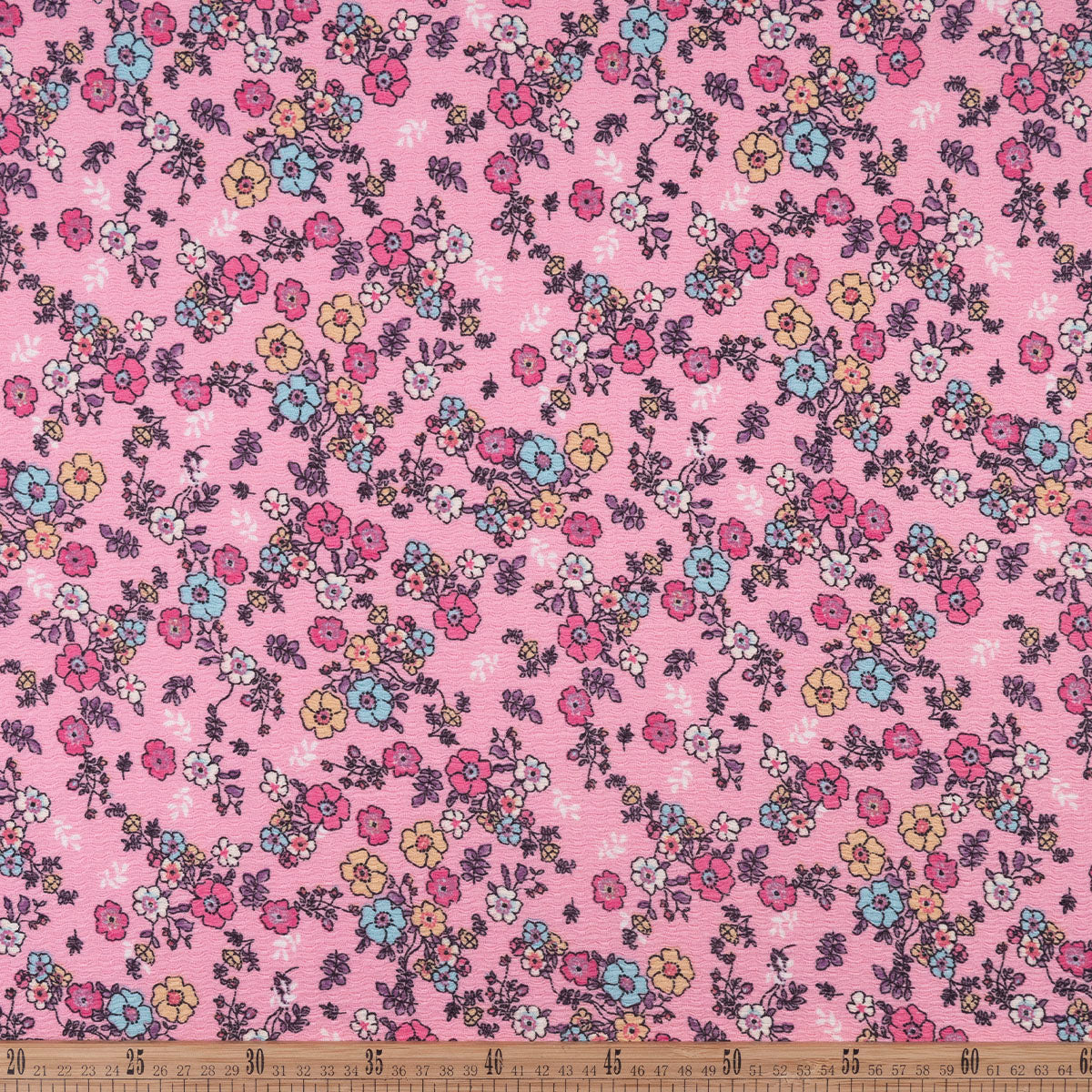 DRAPE ESTAMPADO ROSA ORQUIDEA CON FLORES PEQUEÑAS
