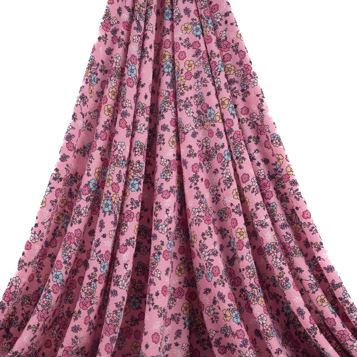 DRAPE ESTAMPADO ROSA ORQUIDEA CON FLORES PEQUEÑAS