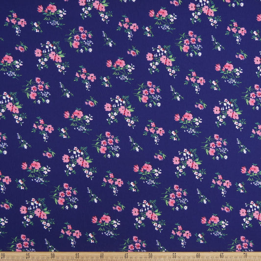 CREPE CEY ESTAMPADO AZUL ECLIPSE FLORAL ROSA