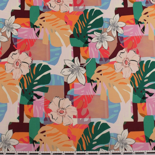 CREPE CEY ESTAMPADO NARANJA CORAL