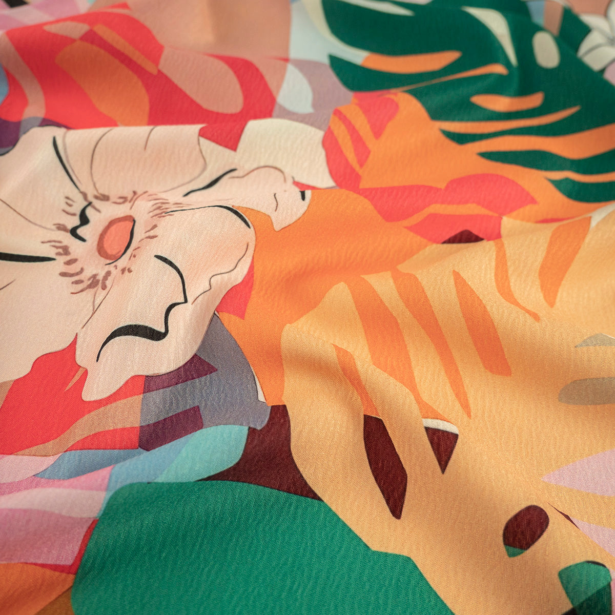 CREPE CEY ESTAMPADO NARANJA CORAL