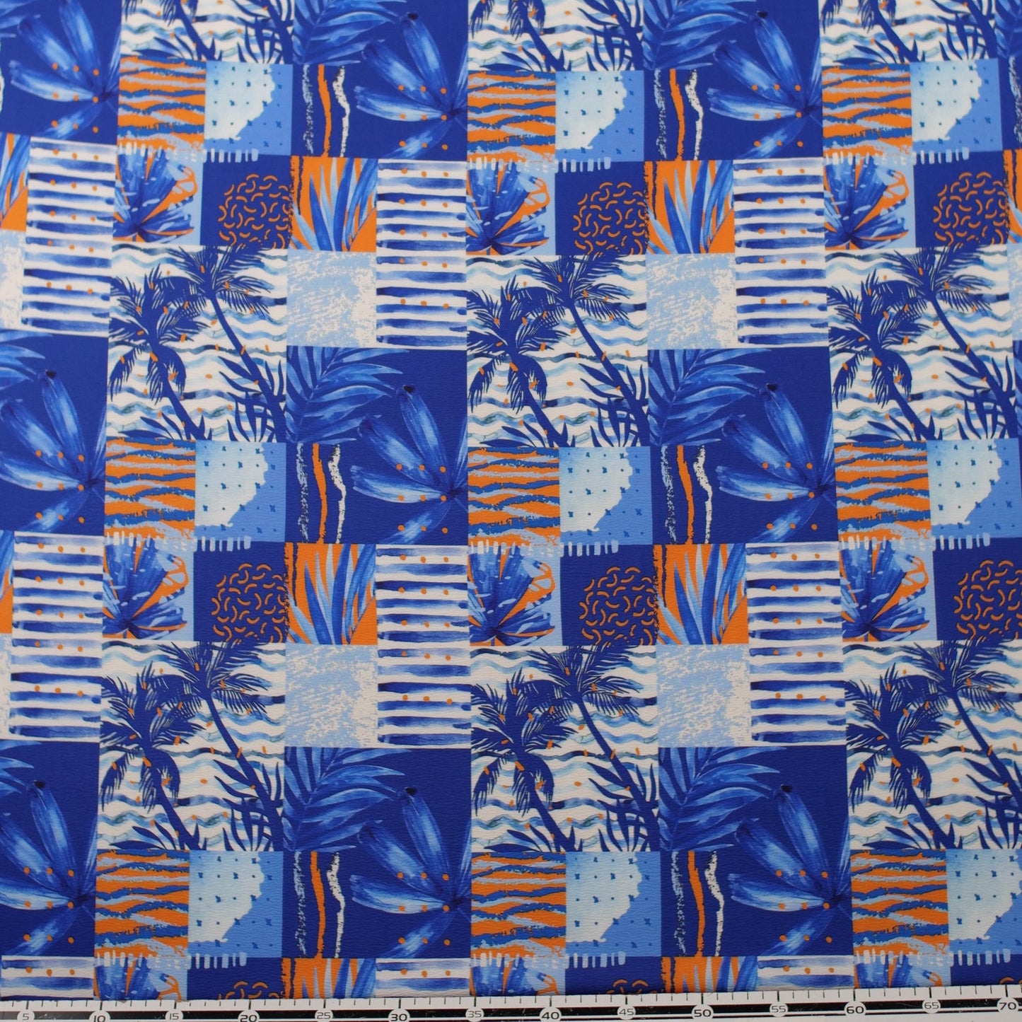 CREPE CEY ESTAMPADO AZUL DESLUMBRANTE HAWAIANO