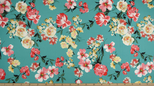 CREPE CEY ESTAMPADO VERDE CERAMICA FLORAL COLORIDO