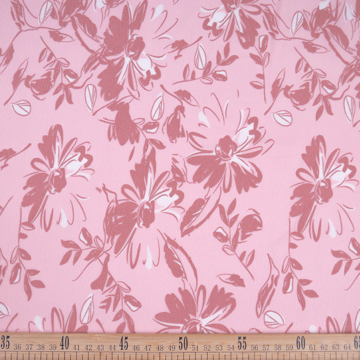 CREPE CEY ESTAMPADO ROSA MELOCOTON MELBA FLORAL DELICADO