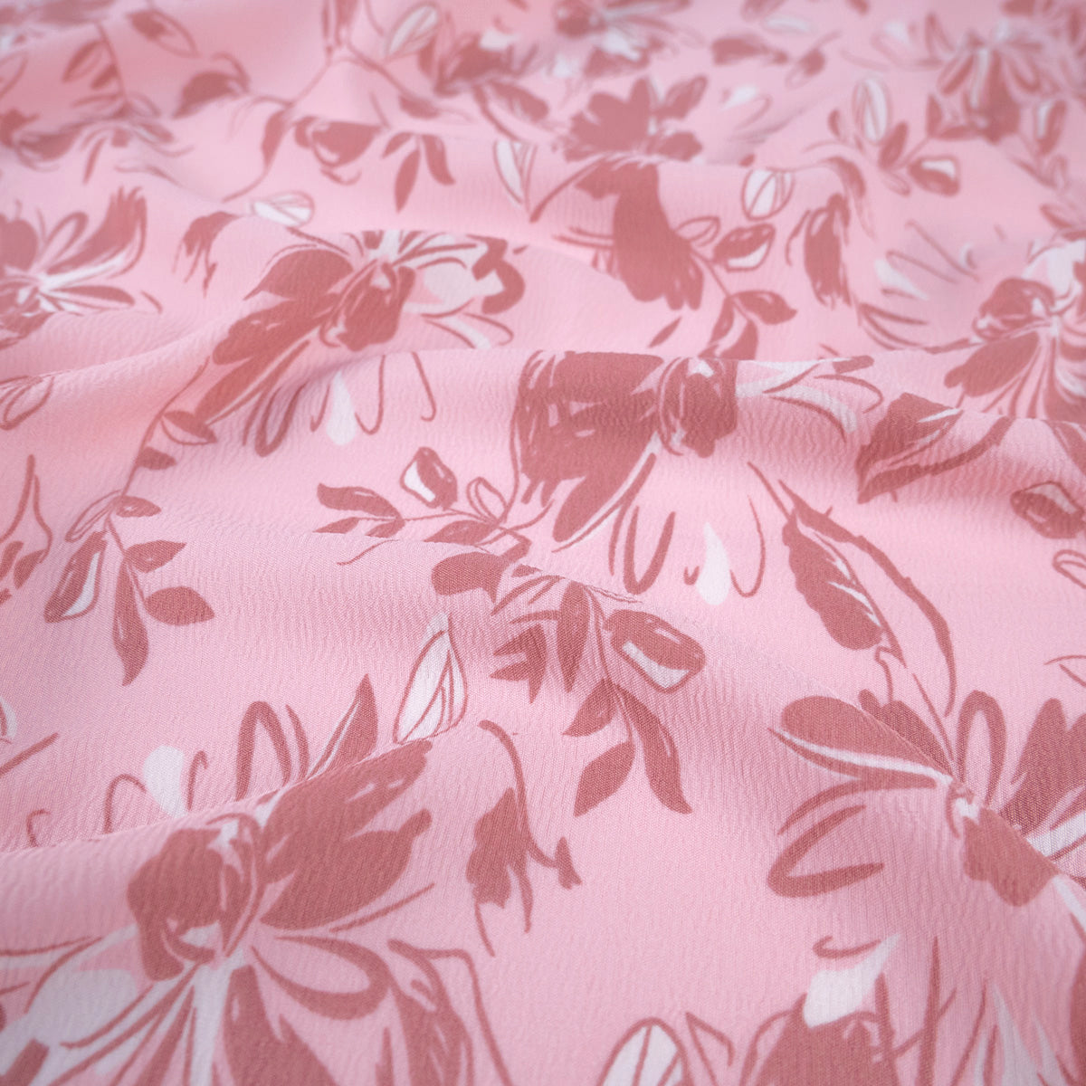CREPE CEY ESTAMPADO ROSA MELOCOTON MELBA FLORAL DELICADO