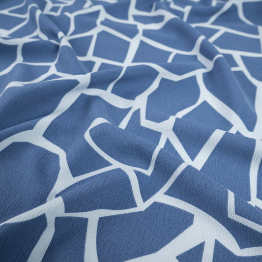 CREPE CEY ESTAMPADO AZUL TORMENTA MOSAICO DE PIEDRA