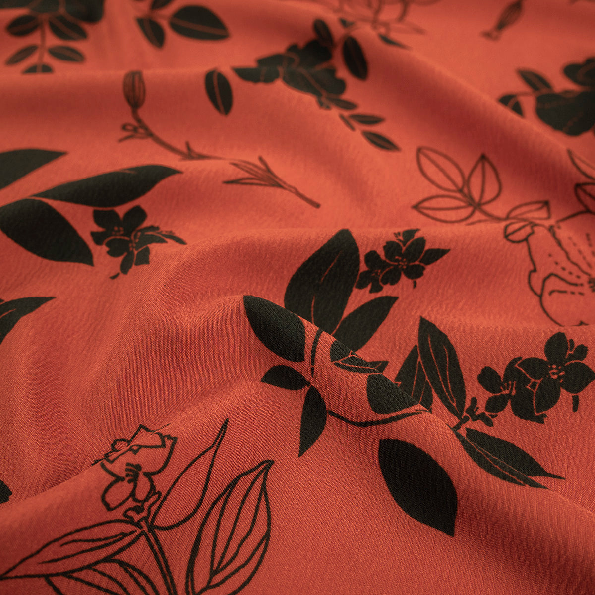 CREPE CEY ESTAMPADO MARRON BOSSA NOVA FLORAL