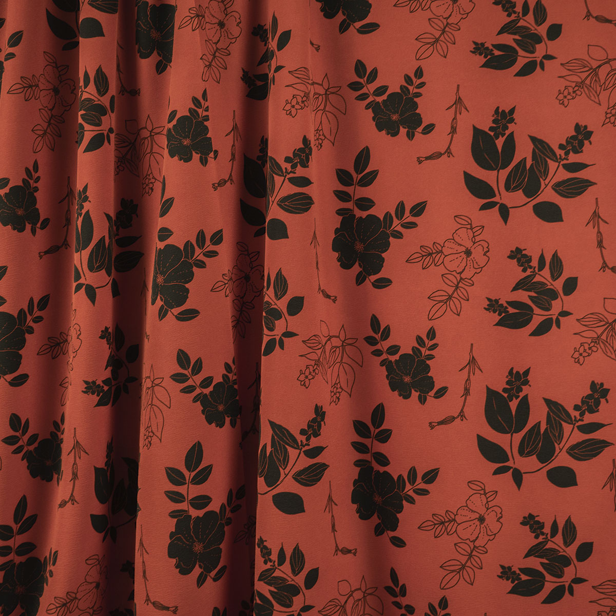 CREPE CEY ESTAMPADO MARRON BOSSA NOVA FLORAL