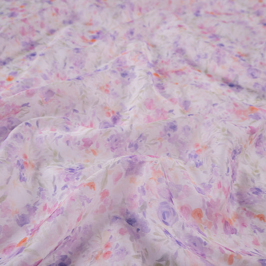 GASA ESTAMPADA TENCEL LILA ROSA FLORAL PASTEL
