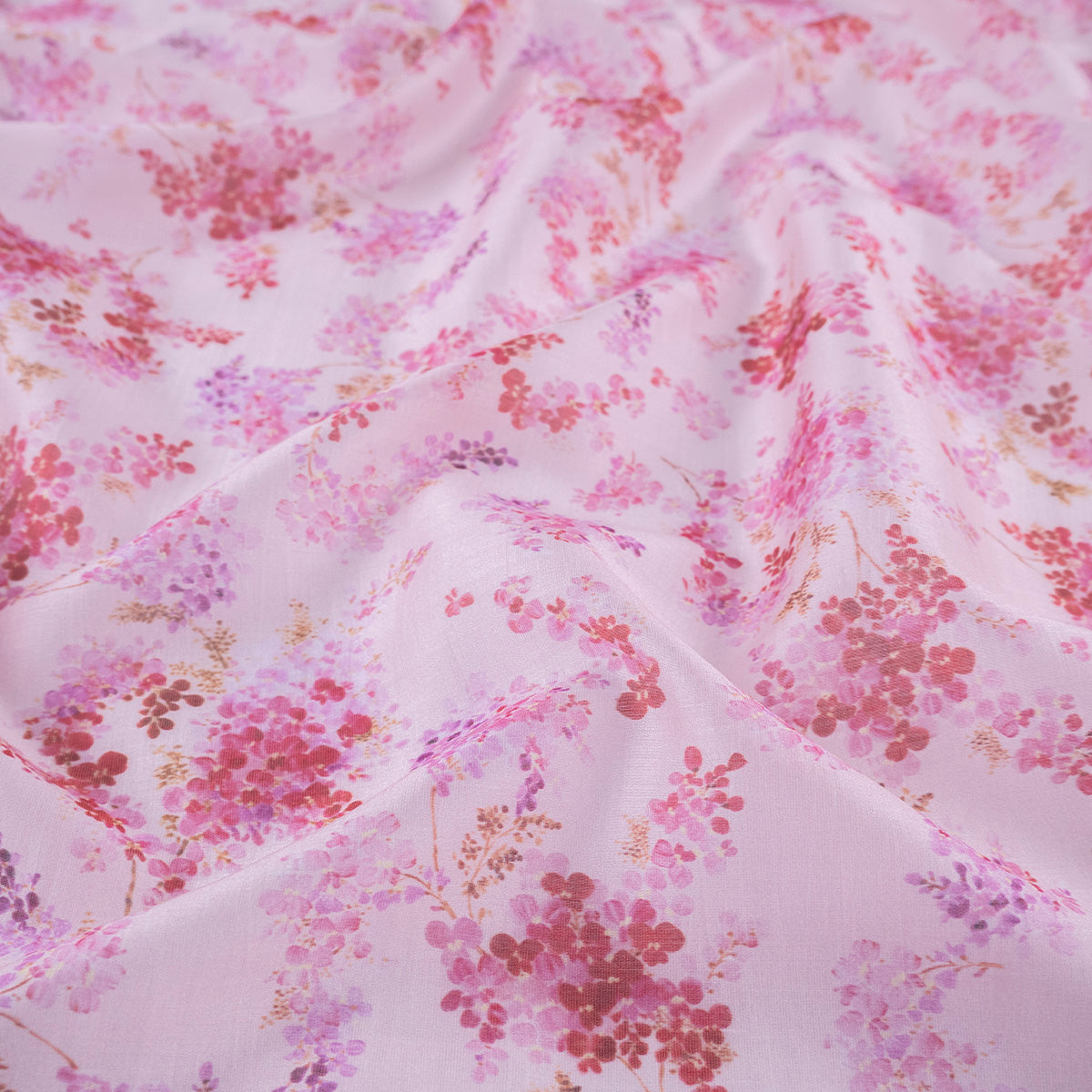 GASA ESTAMPADA TENCEL ROSA AMANECER FLORAL ROSA