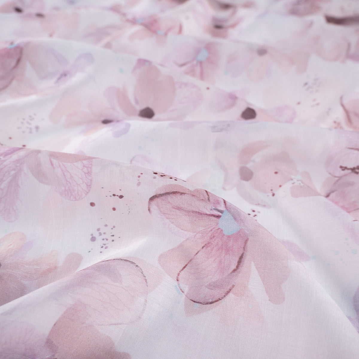 GASA ESTAMPADA TENCEL ROSA AMANECER ACUARELA FLORAL SUAVE