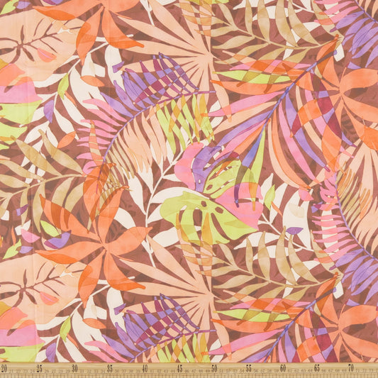 MICRO FOURWAY DIGITAL CORAL HOJAS TROPICALES COLORIDAS