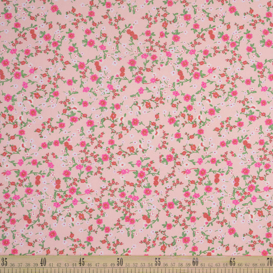 CREPE LAUREN ESTAMPADO ROSA ORQUIDEA FLORES DELICADAS