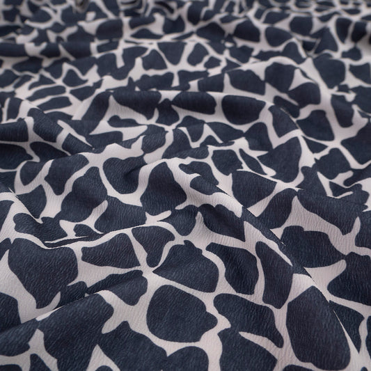 CREPE LAUREN ESTAMPADO NEGRO METEORITO ANIMAL PRINT