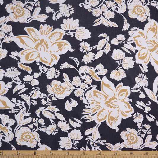 CREPE LAUREN ESTAMPADO NEGRO METEORITO FLORAL