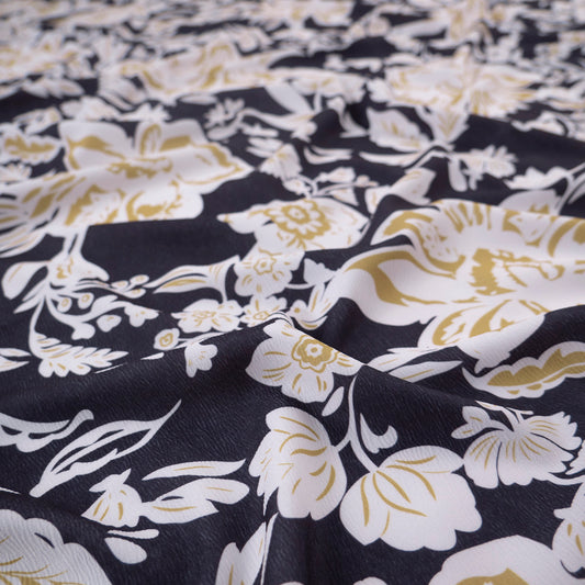 CREPE LAUREN ESTAMPADO NEGRO METEORITO FLORAL