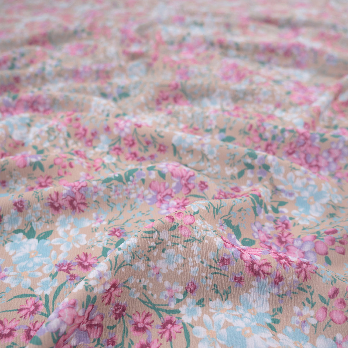 CREPE LAUREN ESTAMPADO BEIGE TRIGO FLORAL
