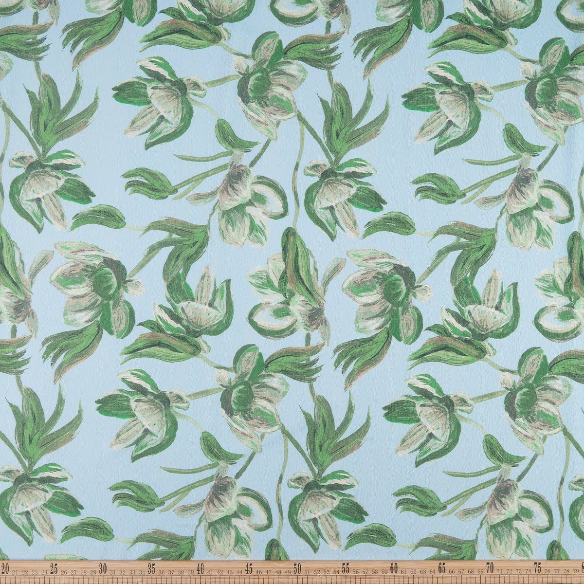 CREPE LAUREN ESTAMPADO AZUL VISTA FLORAL