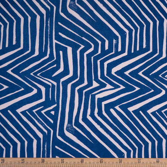 CREPE LAUREN ESTAMPADO AZUL COSTAL GEOMETRICO