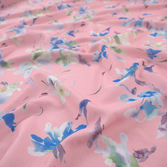 CREPE LAUREN ESTAMPADO ROSA CLAVEL FLORAL